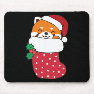Cute Red Pandas In Christmas Stockings For Christm Mouse Pad