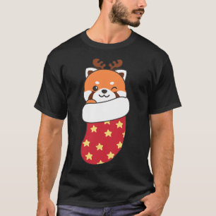 Cute Red Pandas In Christmas Stockings For Christm T-Shirt