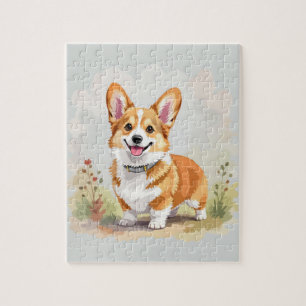 Cute Red Pembroke Welsh Corgi Dog Jigsaw Puzzle