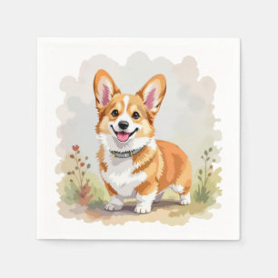 Cute Red Pembroke Welsh Corgi Dog Napkin