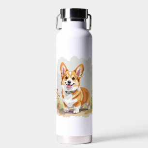 Cute Red Pembroke Welsh Corgi Dog Water Bottle