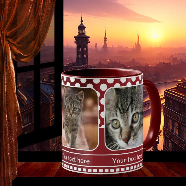 Cute Red Personalised Cat Photo Mug (Creator Uploaded)