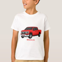 Cute red pickup truck cartoon illustration