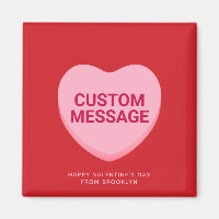 Cute red pink custom message conversation heart