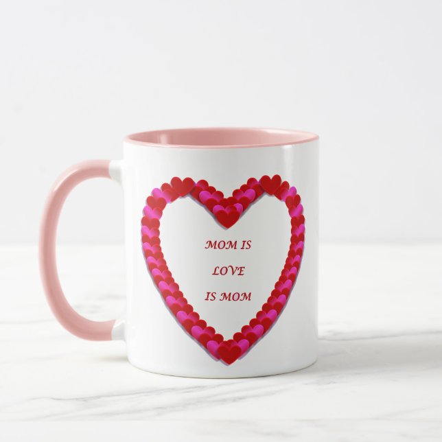 Cute Red & Pink Mother's day Mug (Left)