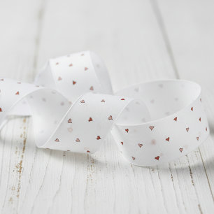Cute Red Pink Tiny Hearts Grosgrain Ribbon