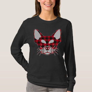 Cute Red Plaid Buffalo Chihuahua Face Christmas Pa T-Shirt