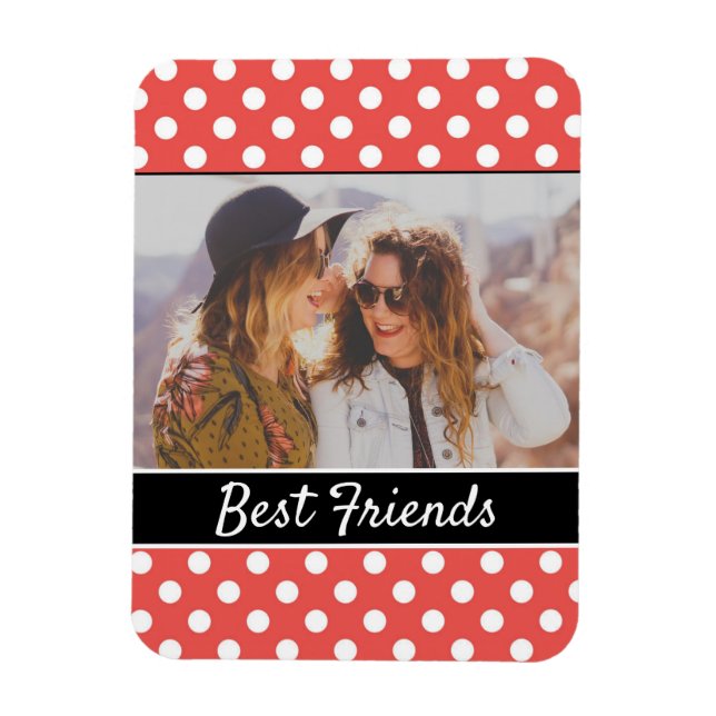 Cute Red Polka Dot Custom Photo Custom Magnet (Vertical)