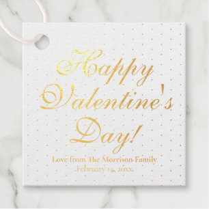 Cute red polka dot custom script Valentine's Day Favour Tags