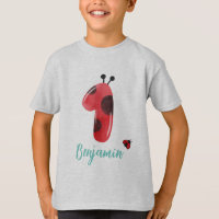 Cute red Polka dot Ladybug 1st Birthday party name
