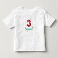 Cute red Polka dot Ladybug 3rd Birthday party name
