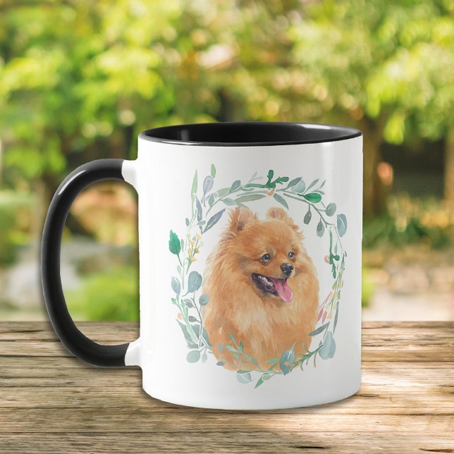 Cute Red Pomeranian Wreath Coffee Mug (Creator Uploaded)