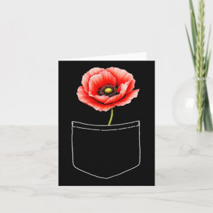 Cute Red Poppy Flower In Pocket Memorial Day Usa M Card