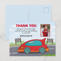 Cute Red Racing Car Birthday Photo