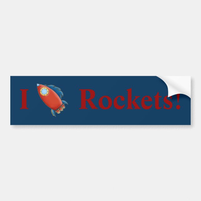 Cute Red Rocket Bumper Sticker (Front)