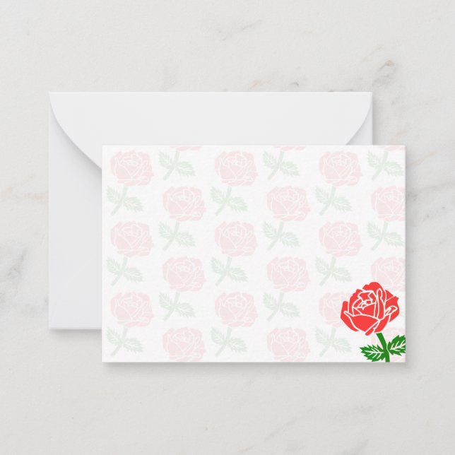 Cute Red Rose For Girlfriend  Card (Front)