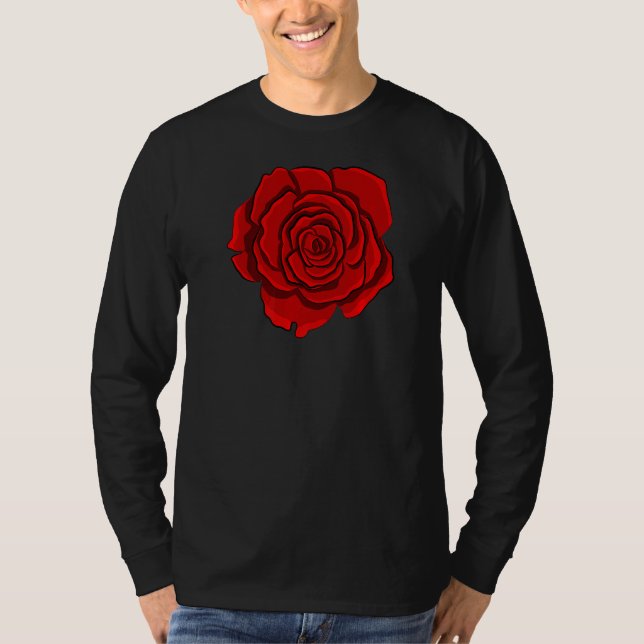 Cute Red Roses Flower   T-Shirt (Front)