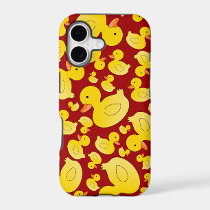 Cute red rubber ducks