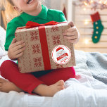 Cute Red Santa Claus Christmas Gift  Classic Round Sticker<br><div class="desc">These Red and white Christmas Santa Claus stickers are perfect for your From Santa Gift Tags. Personalise all of the text for any favour tag,  secret santa tag or any holiday gift tag. Contact us for custom requests at simpledesertdesigns@gmail.com.</div>