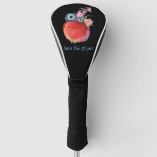 Cute Red Save The Planet Collection Golf Head Cover