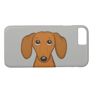 Cute Red Shorthair Dachshund Cartoon Wiener Dog Case-Mate iPhone Case