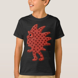 Cute Red Spiky Polka Dot Monster Graphic T-Shirt
