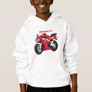 Cute red sports motorcycle cartoon