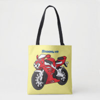 Cute red sports motorcycle cartoon