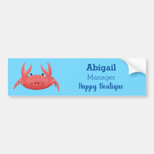 Cute red spotty crab cartoon illustration bumper sticker