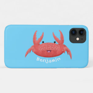 Cute red spotty crab cartoon illustration Case-Mate iPhone case