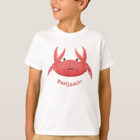 Cute red spotty crab cartoon illustration