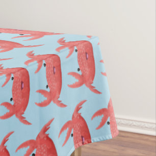 Cute red spotty crab cartoon illustration tablecloth