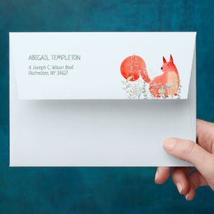 Cute Red Squirrel Wildflower Boy Baby Shower  Envelope