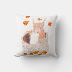 Cute Red Squrial  Cushion