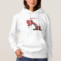 Cute red steam shovel digger cartoon illustration