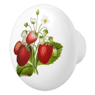 Cute Red Strawberry Design Ceramic Knob