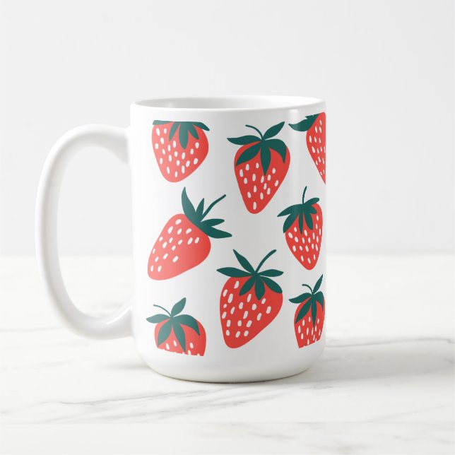Cute Red Strawberry Fruit For Strawberries  Mug (Left)