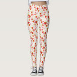 Cute Red Strawberry Fruit Pattern Leggings<br><div class="desc">A sweet red and pink strawberry and flower pattern decorates these leggings. A fun, stylish fruit pattern for girls. Designed for you by Blackberry Boulevard.</div>