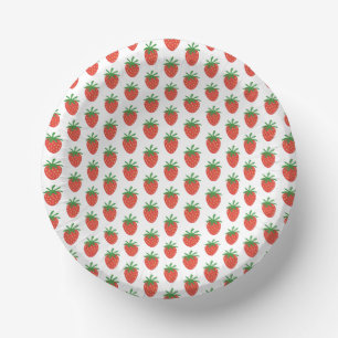 Cute red strawberry fruit pattern paper party bowl plate