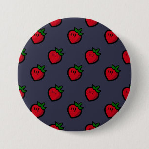 Cute Red Strawberry Pattern for Vegetarians 7.5 Cm Round Badge