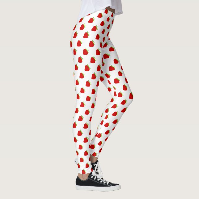 Cute Red Strawberry Pattern Leggings (Right)