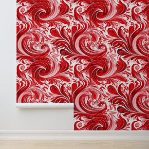 Cute red swirl tiled pattern wallpaper