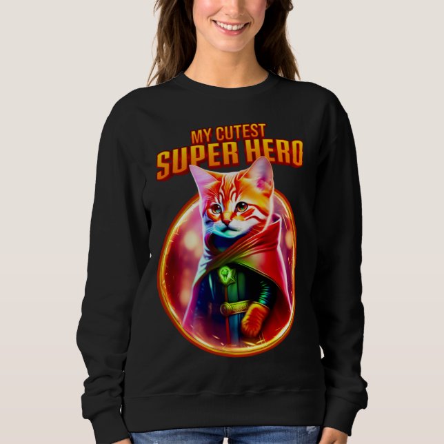& Cute Red Tabby Cat for Christmas Sweatshirt (Front)