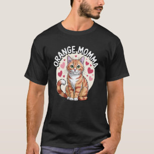 Cute Red Tabby Cat Mum Orange Momma T-Shirt