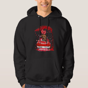 Cute Red Truck Pitbull Terrier Valentines Day Cost Hoodie