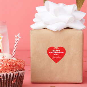 Cute Red Valentine's Day Stickers Personalise