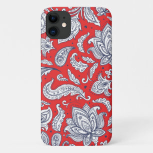 Cute red vintage flowers patterns Case-Mate iPhone case