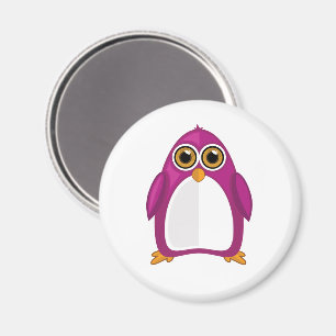 Cute Red Violet Penguin Kawaii Cartoon Big Eyes Magnet