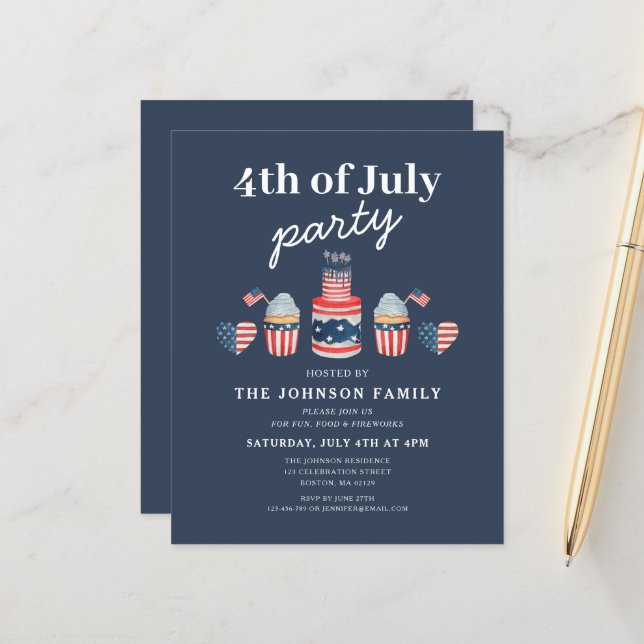 Cute Red White And Blue 4th Of July Party (Front/Back In Situ)