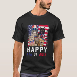 Cute Red White Blue Persian Cat Patriotic Happy 4t T-Shirt